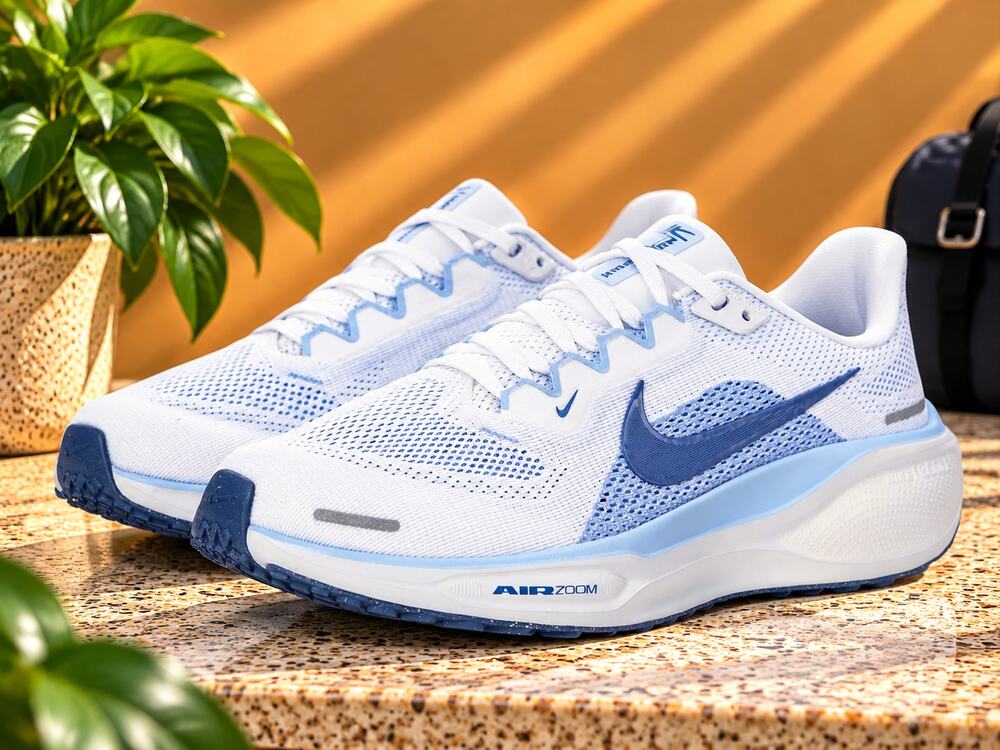 NWT Nike Women's Pegasus 41 White/Diffused Blue/Aluminum/Football Grey 11 Medium